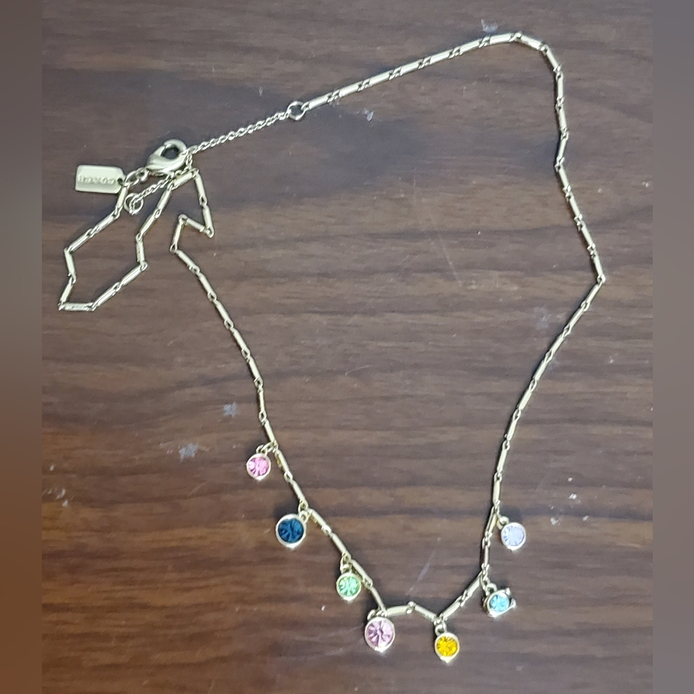 Coach Gold Necklace with Colorful Charms Like New - Picture 8 of 10